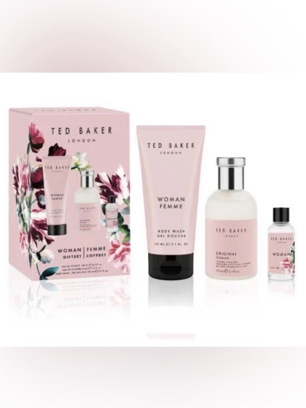 TED BAKER LONDON WOMAN ORIGINAL GIFTSET w/EDT F/S +Mini+BODY WASH F/S NIB!
